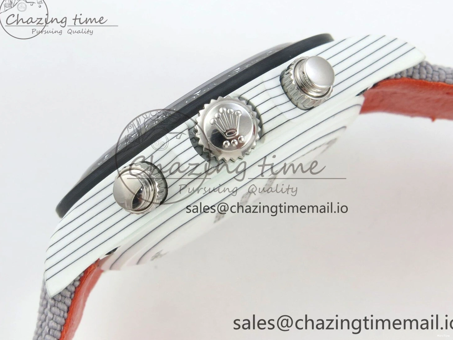 MiroTime 0312 TimelessDesign Daytona DIW Carbon Case and Bezel DIWF Edition White Green Dial on Grey Nylon Strap A 51